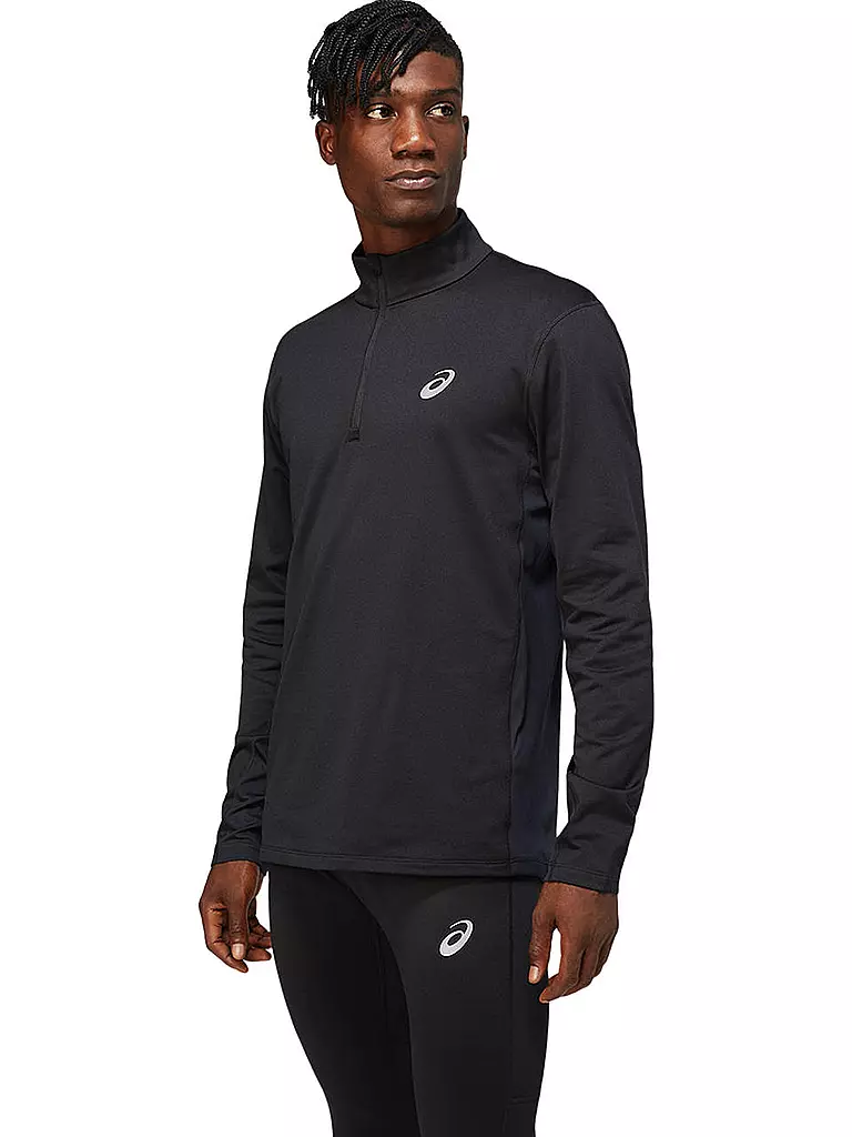 ASICS | Herren Laufshirt Core LS 1/2 Zip Winter | Negro