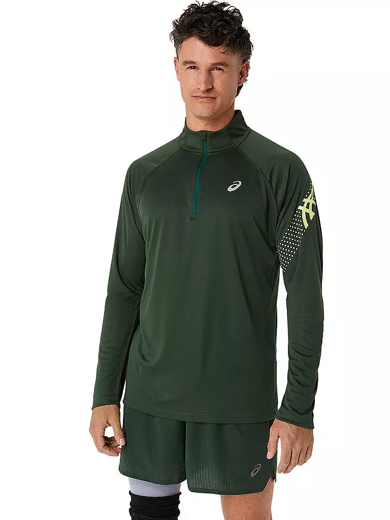 ASICS | Herren Laufshirt Icon LS 1/2 Zip | Oliva