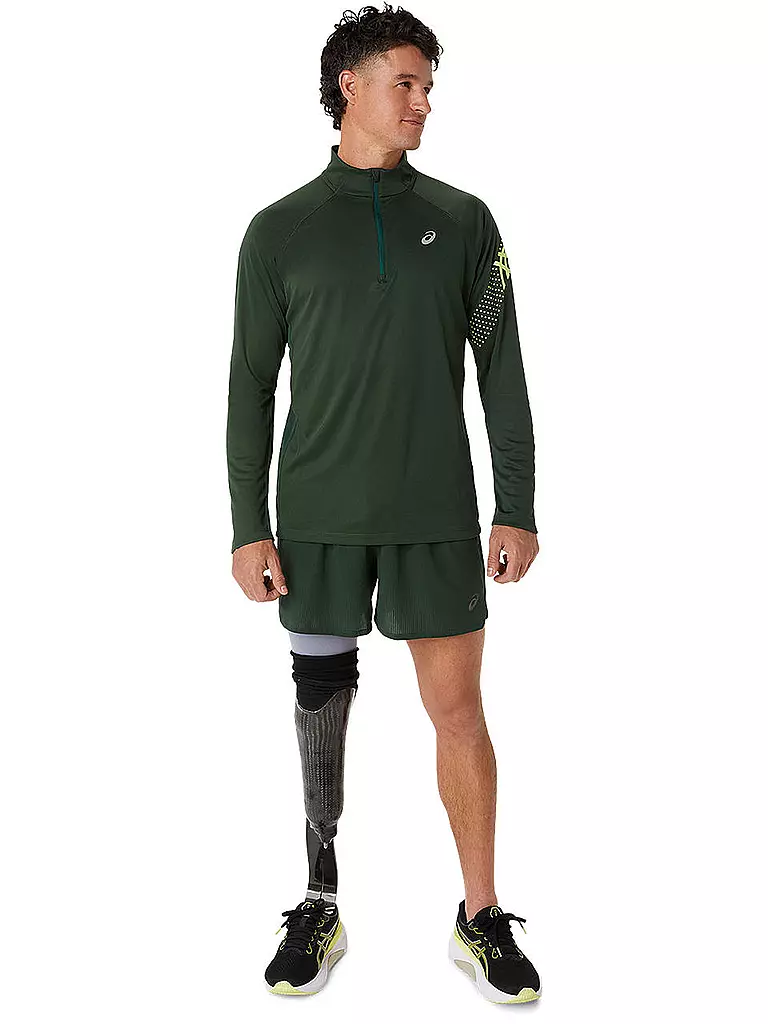 ASICS | Herren Laufshirt Icon LS 1/2 Zip | Oliva