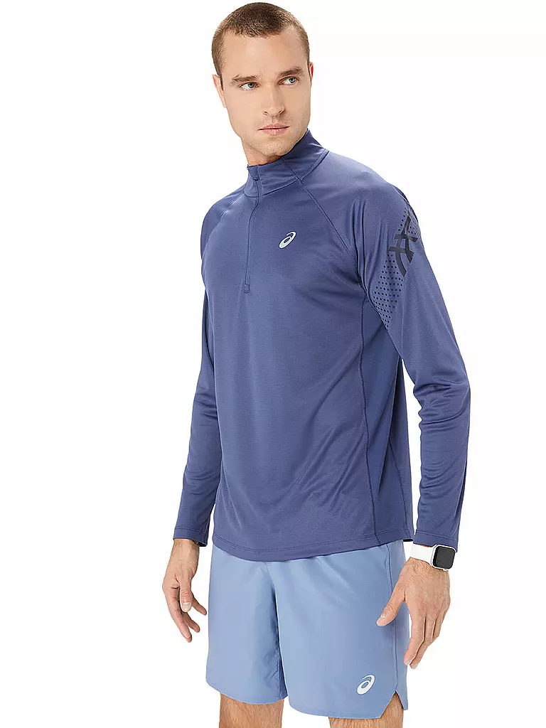 ASICS | Herren Laufshirt Icon LS 1/2 Zip | Azul