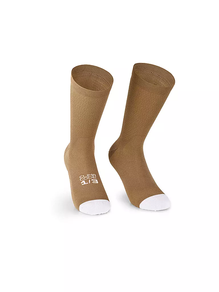 ASSOS | Calcetines de ciclismo Endurance S11 para hombre | Marrón claro