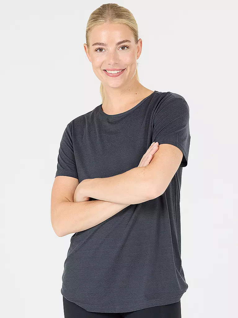 ATHLECIA | Camiseta de fitness Lizzy para mujer | Azul oscuro