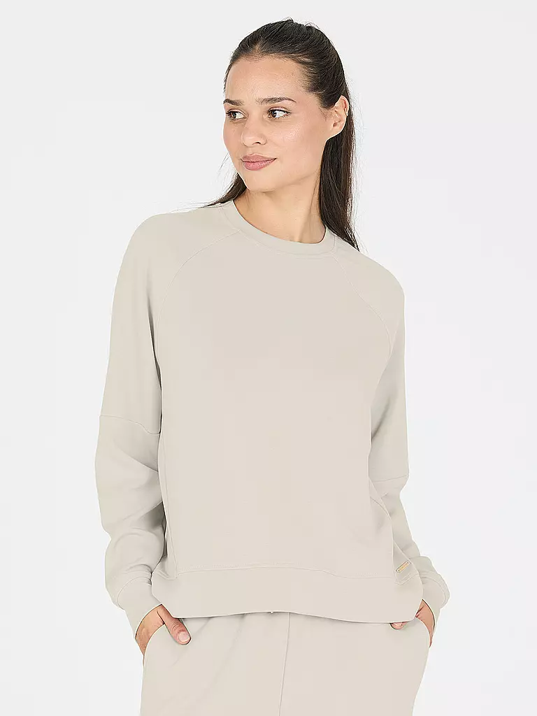 ATHLECIA | Sudadera de fitness para mujer Jacey con cuello redondo | Beige