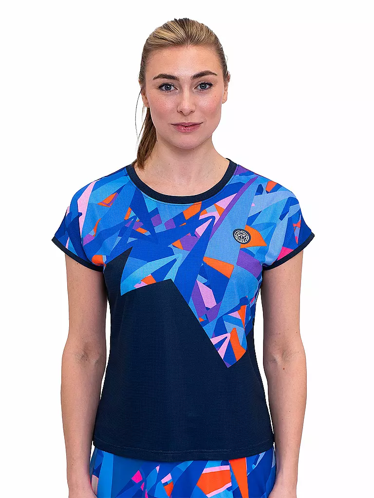 BIDI BADU | Camiseta de tenis para mujer Spike | Azul oscuro