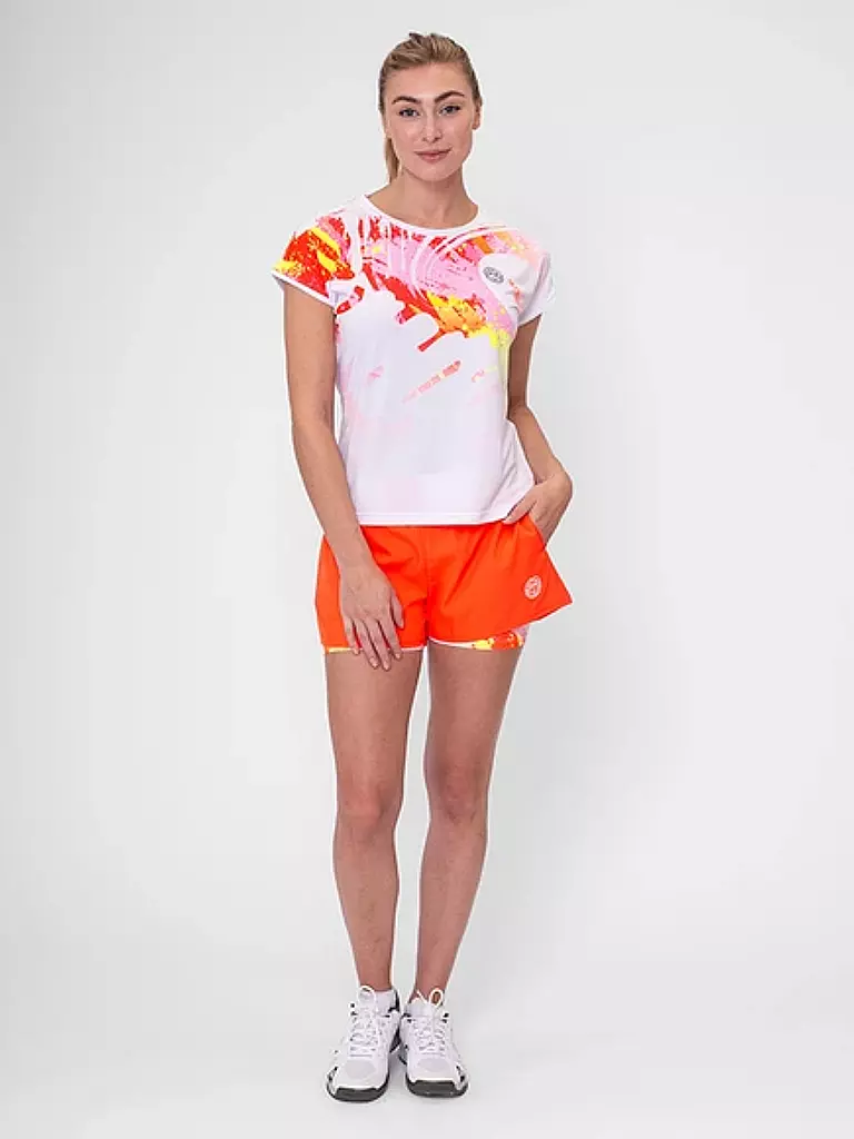BIDI BADU | Damen 2in1 Tennisshort Wild Arts Printed | Rojo