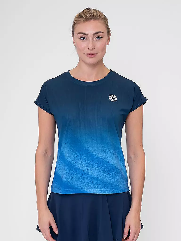 BIDI BADU | Damen Tennisshirt Beach Spirit Capsleeve | Azul oscuro