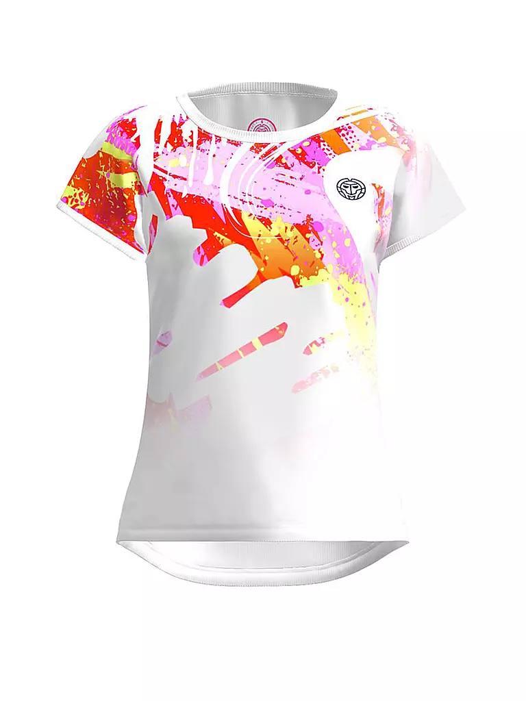 BIDI BADU | Damen Tennisshirt Wild Arts Capsleeve | Blanco