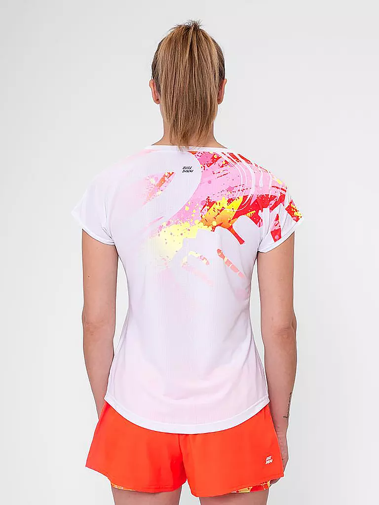 BIDI BADU | Damen Tennisshirt Wild Arts Capsleeve | Blanco