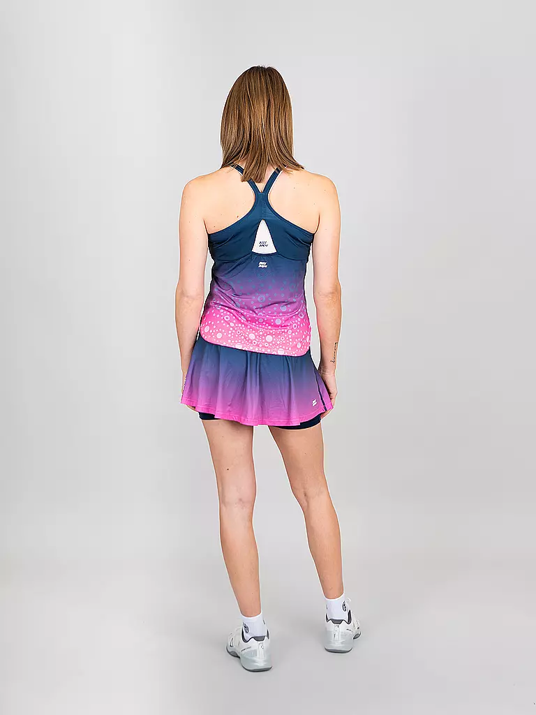 BIDI BADU | Damen Tennisskort Colortwist Printed Wavy | Azul oscuro