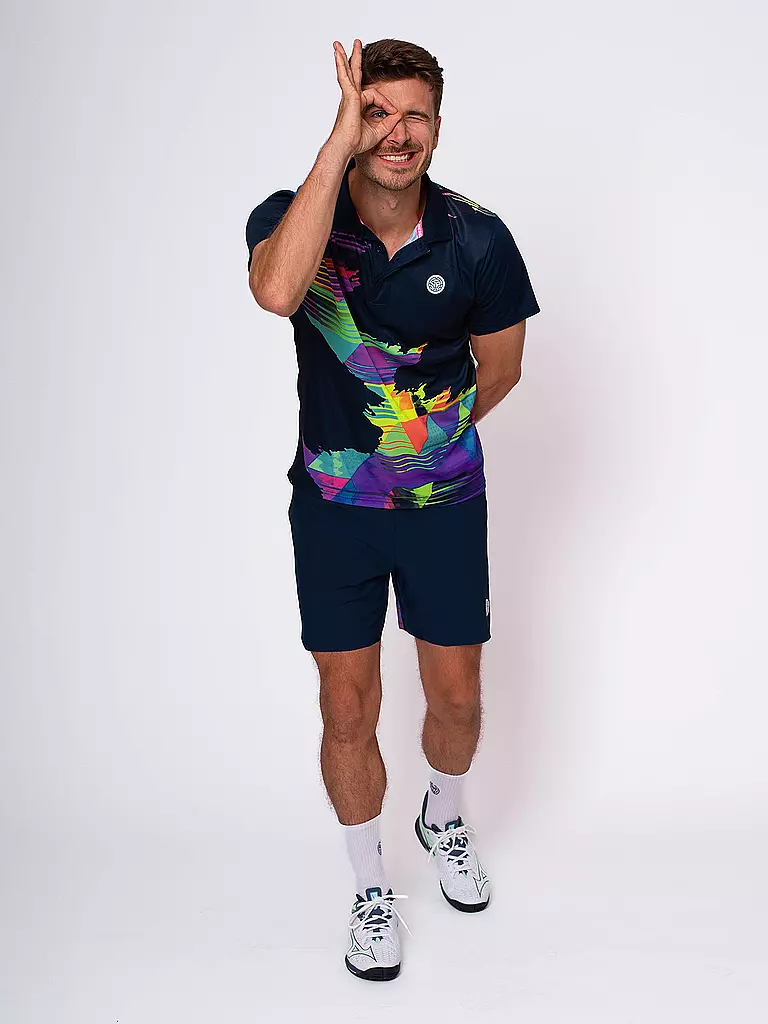 BIDI BADU | Polo de Tenis para Hombre Kaleido | Azul oscuro