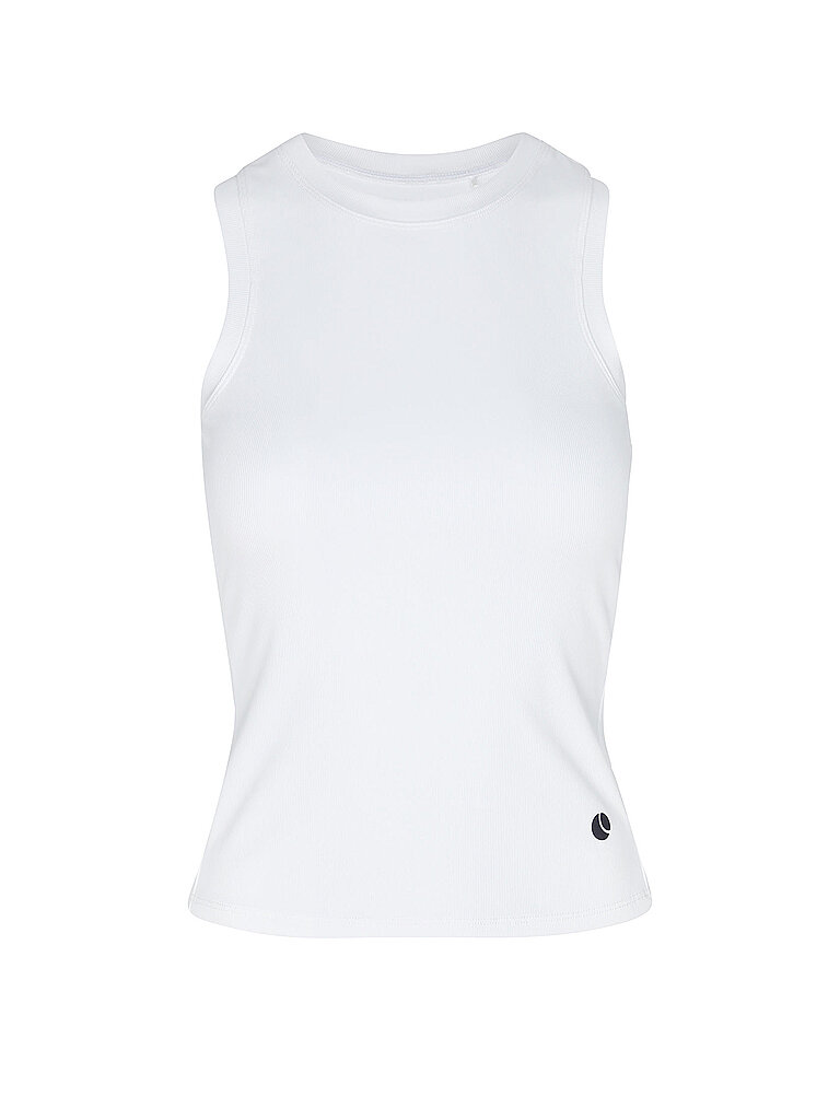 Camiseta de tenis sin mangas para mujer Ace Pocket Ribbed blanco M