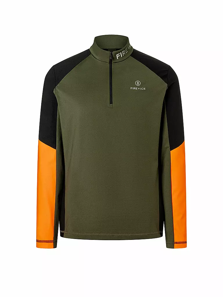 BOGNER FIRE+ICE | Camiseta interior de esquí con cremallera Berkan para hombre | Oliva