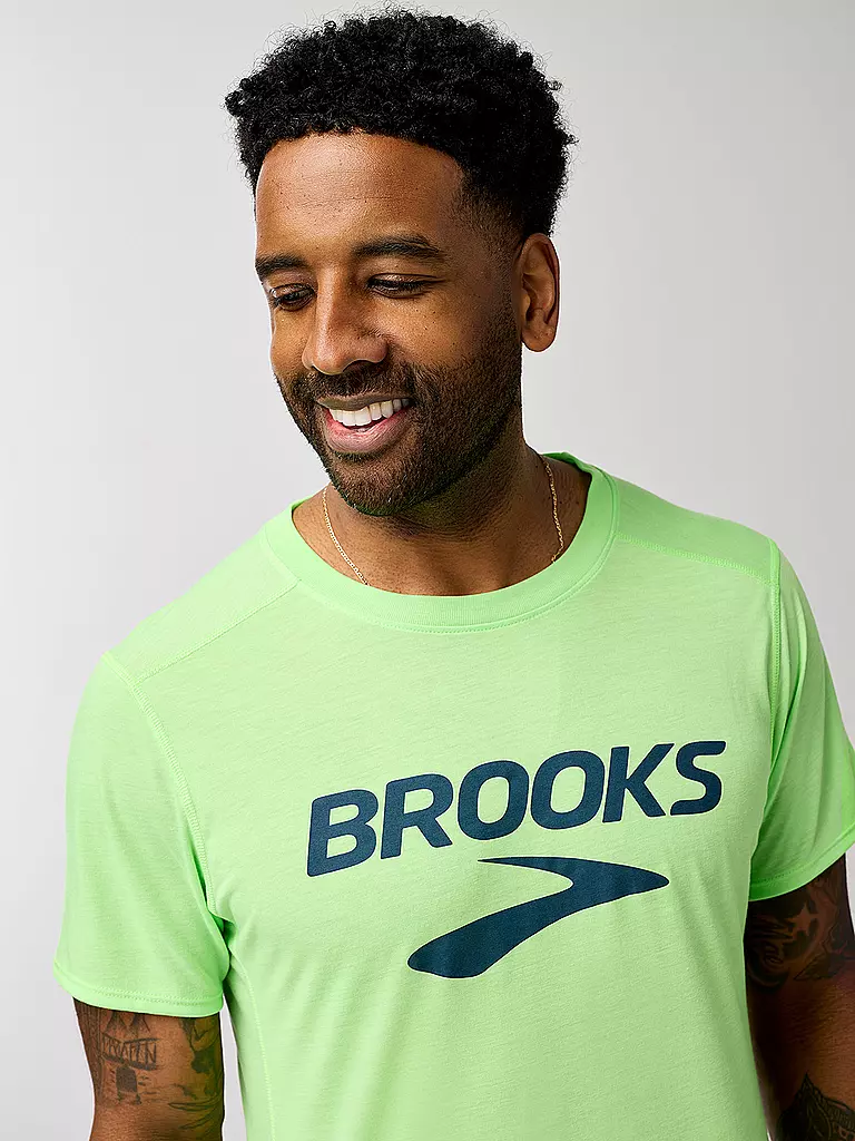 BROOKS | Camiseta de fitness Distance para hombre | Amarillo