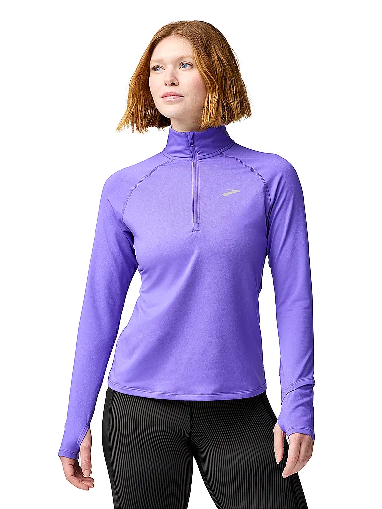 BROOKS | Camiseta de running con cremallera para mujer Dash 3.0 | Lila
