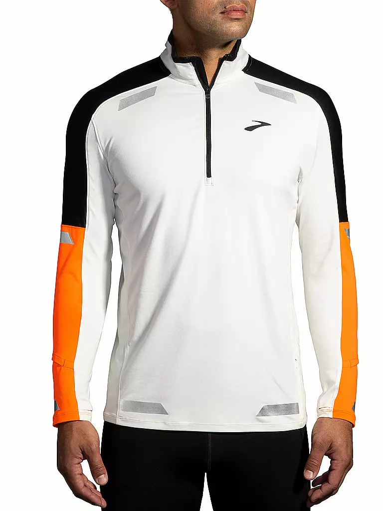 BROOKS | Camiseta de running para hombre Visible 17" Zip | Blanco