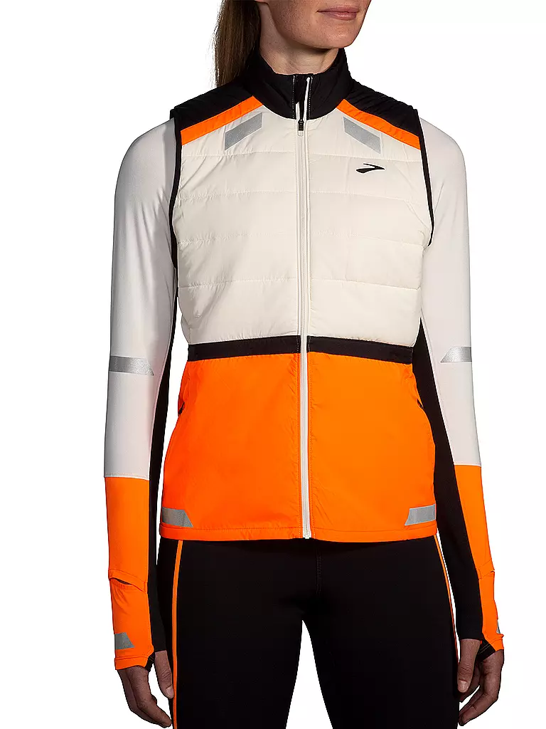 BROOKS | Chaleco de running para mujer Run Visible Insulated 2.0 | Blanco