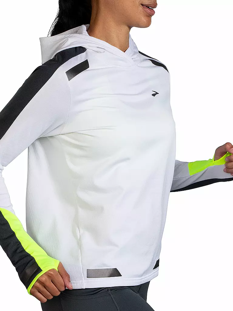 BROOKS | Damen Laufhoodie Run Visible Thermal | Blanco