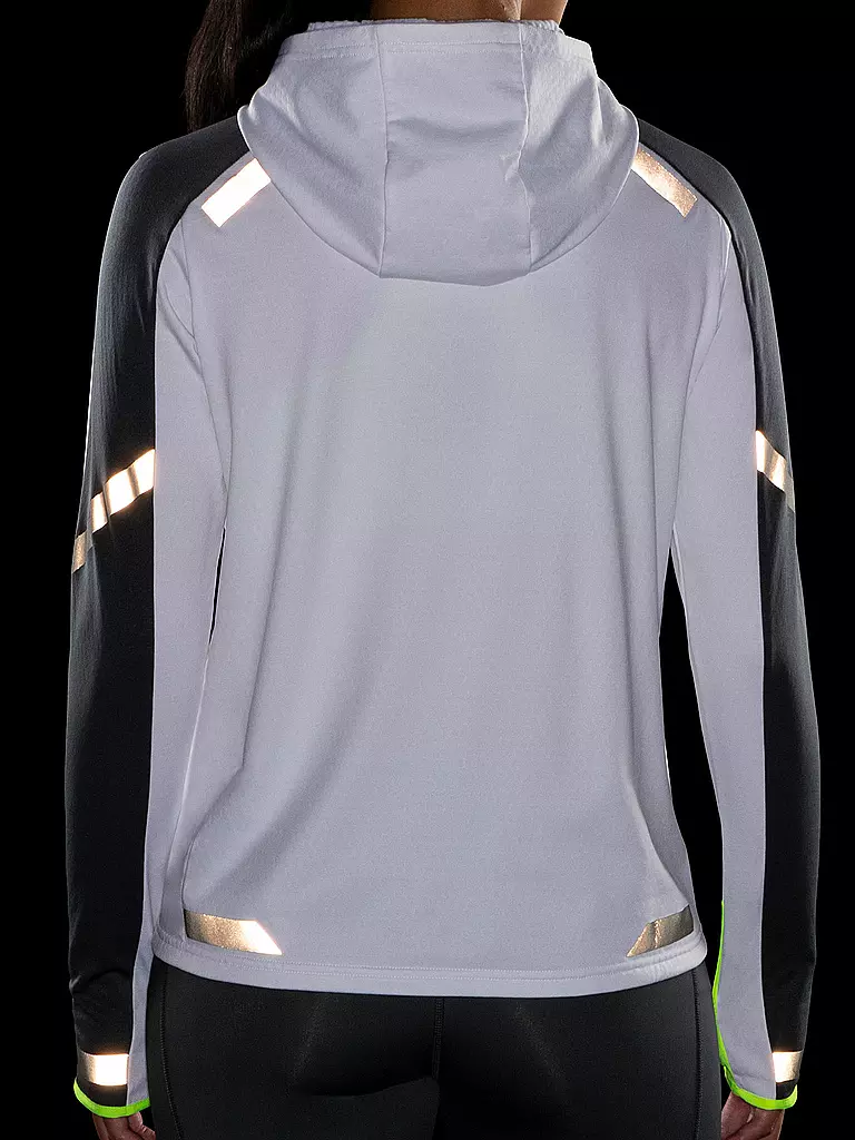 BROOKS | Damen Laufhoodie Run Visible Thermal | Blanco