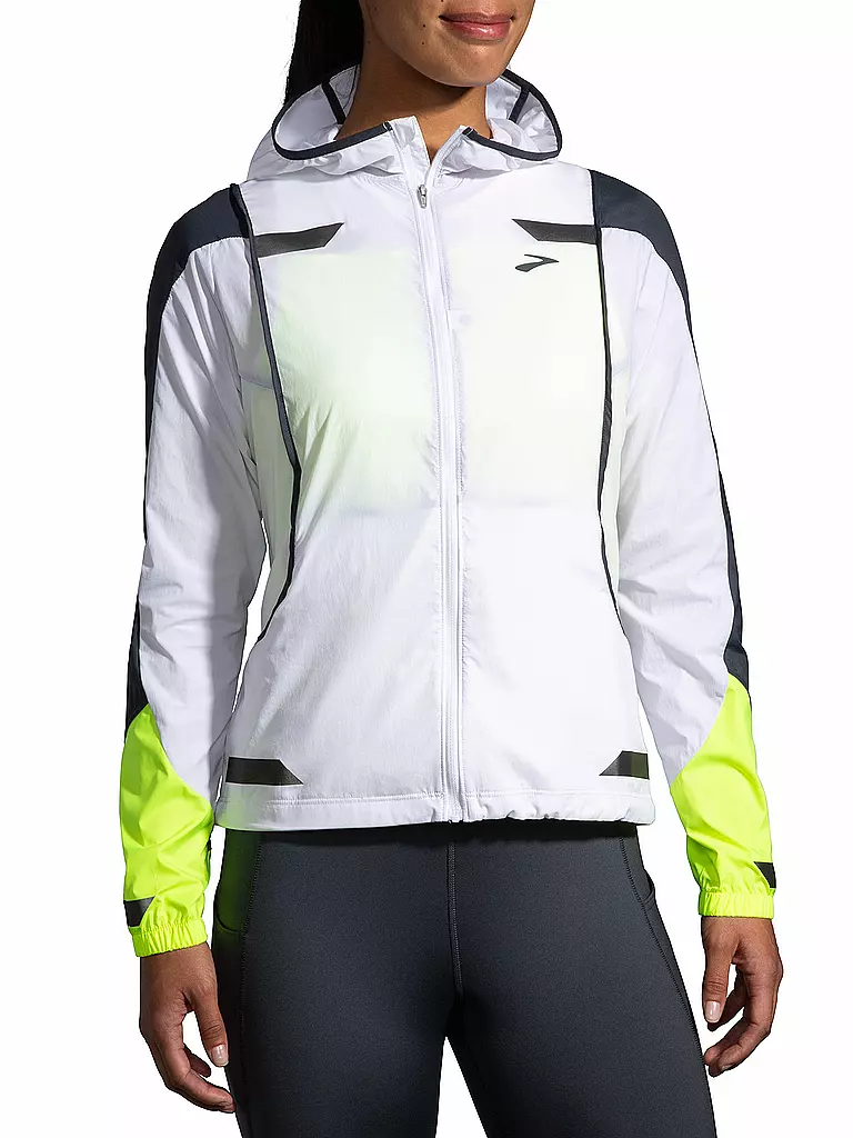 BROOKS | Damen Laufjacke Run Visible Convertible Jacket | Blanco