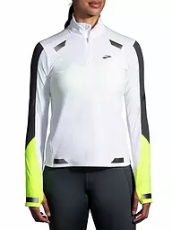 BROOKS | Damen Laufshirt Run Visible 1/2 Zip | Blanco