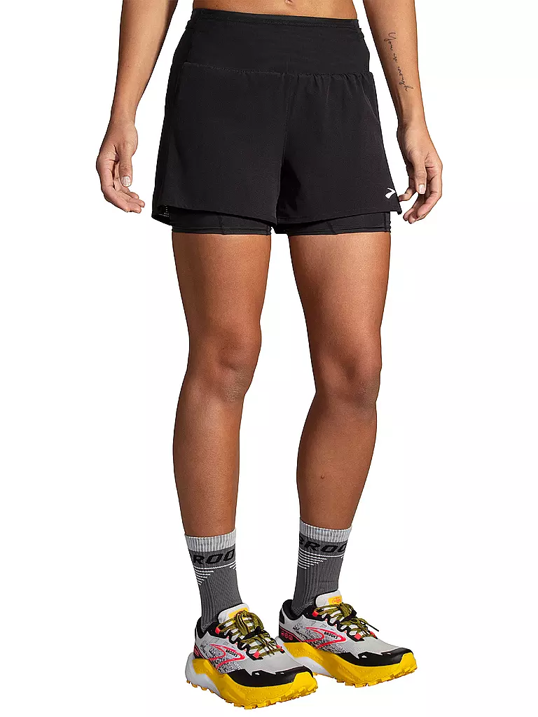 BROOKS | Damen Laufshort Hight Point 2in1 2.0 | Negro