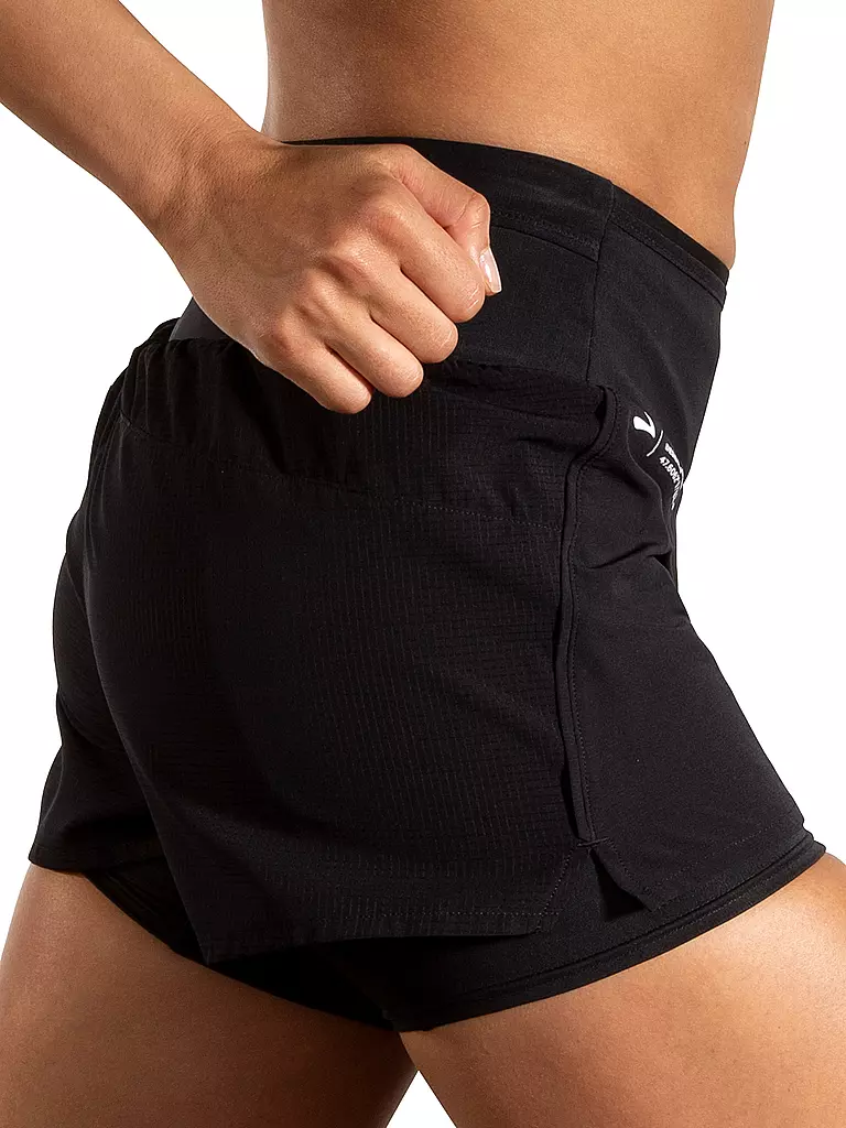 BROOKS | Damen Laufshort Hight Point 2in1 2.0 | Negro