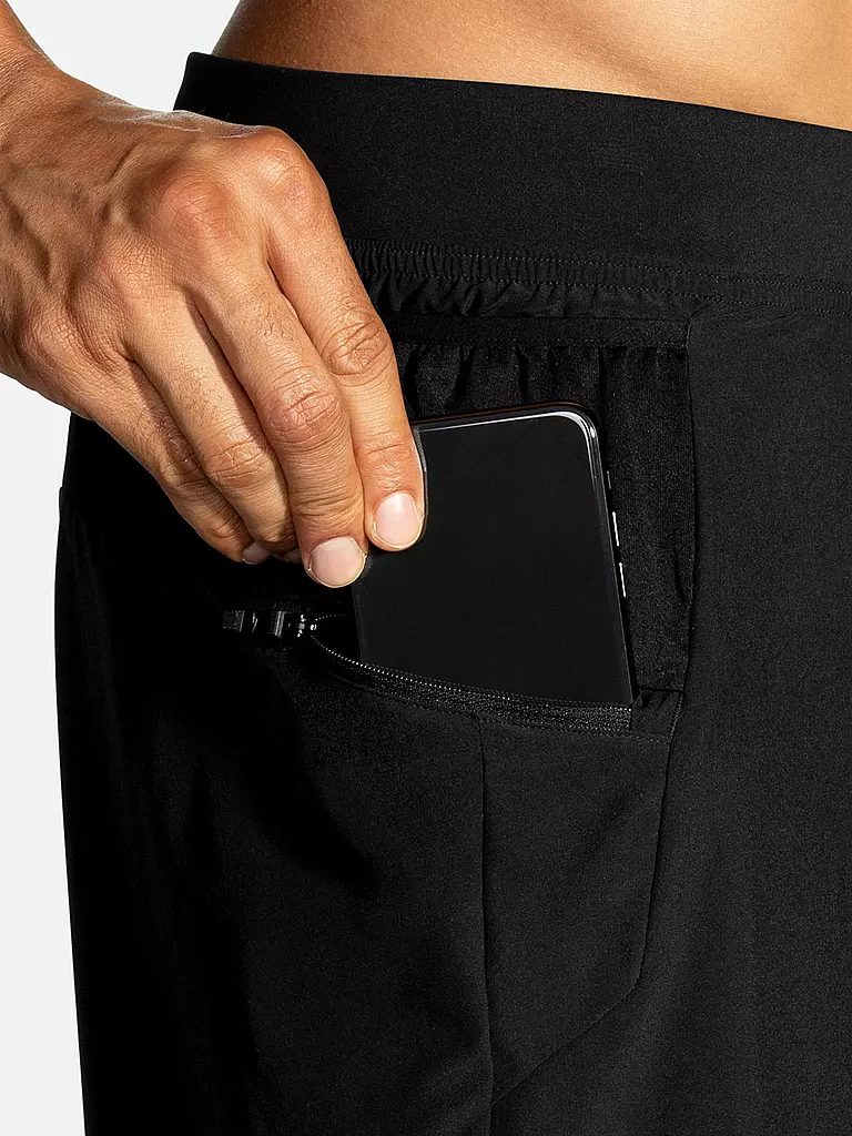 BROOKS | Herren 2in1 Laufshort Sherpa 7" | Negro