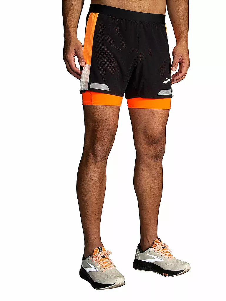 BROOKS | Pantalón corto de running para hombre Run Visible 5" 2in1 2.0 | Negro