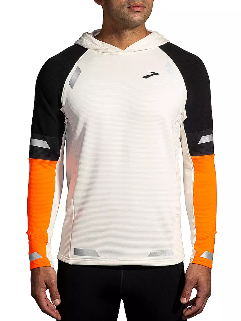 BROOKS | Sudadera con capucha para correr Run Visible Thermal 2.0 para hombre | Blanco