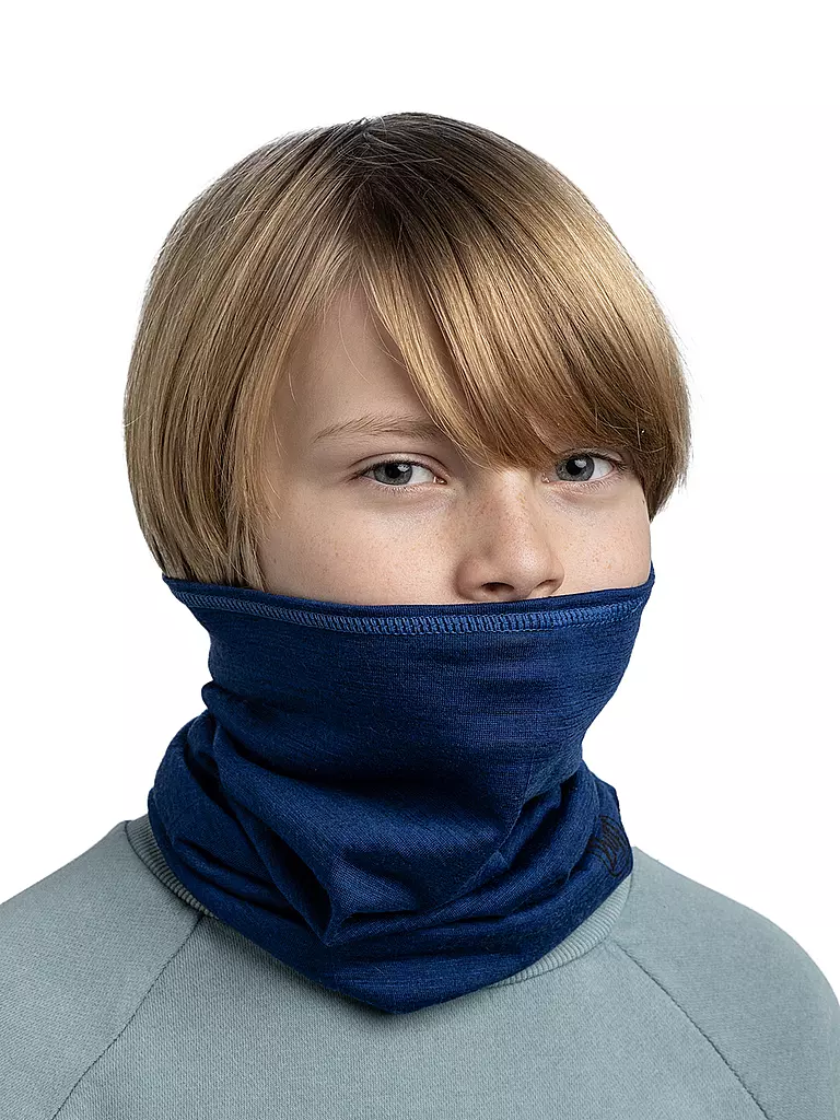 BUFF | Braga de cuello multifuncional para niños Lightweight Merino Wool | Azul oscuro