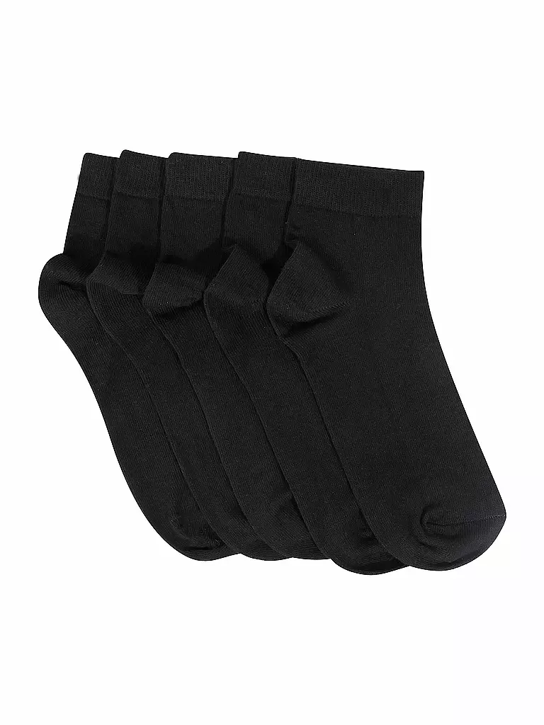 CAMANO | Calcetines cortos CA-Soft Quarter, paquete de 5 unidades. | Negro