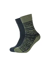CAMANO | Calcetines de felpa para hombre Cosy, paquete de 2 | Verde oscuro