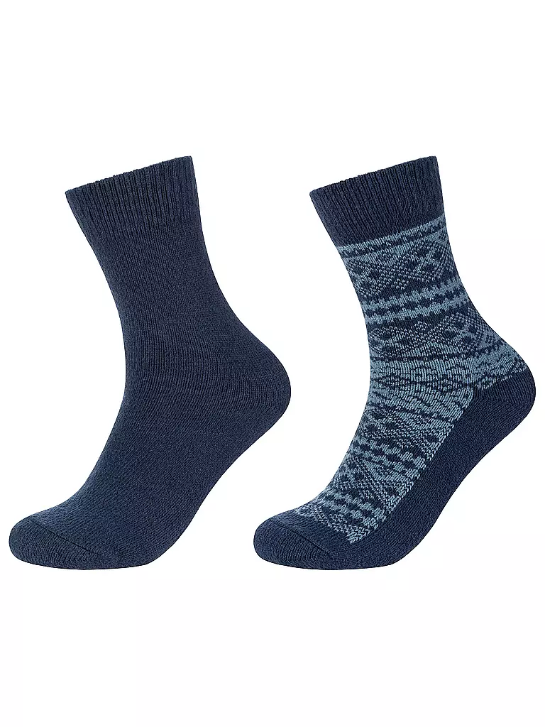 CAMANO | Calcetines de felpa para hombre Cosy, paquete de 2 | Azul oscuro