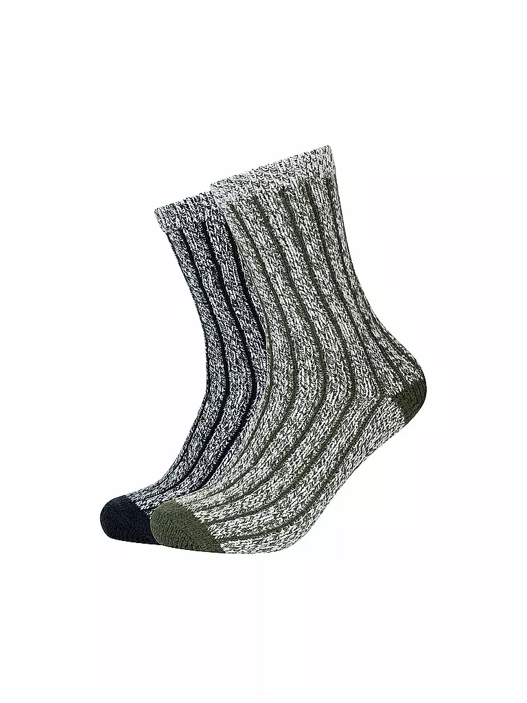 CAMANO | Calcetines de ocio para hombre Cosy Mouline, paquete de 2 | Verde oscuro