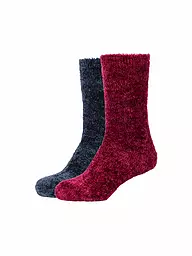 CAMANO | Calcetines de ocio para mujer Cosy Aloe Vera, paquete de 2 | Rojo oscuro