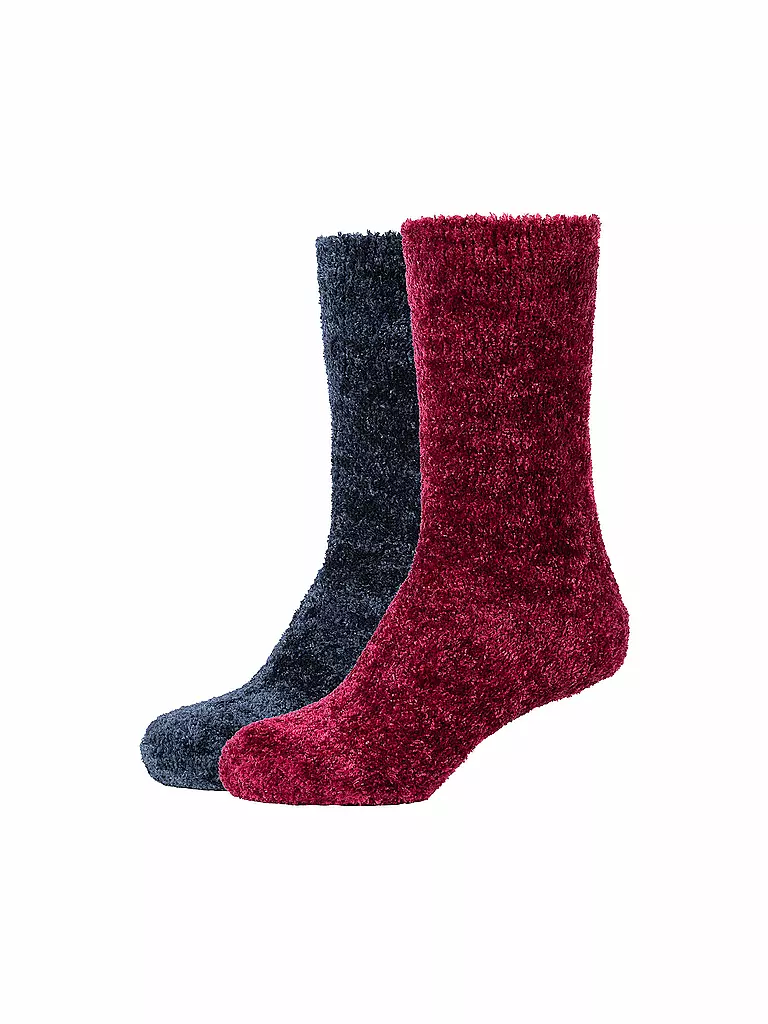 CAMANO | Calcetines de ocio para mujer Cosy Aloe Vera, paquete de 2 | Rojo oscuro