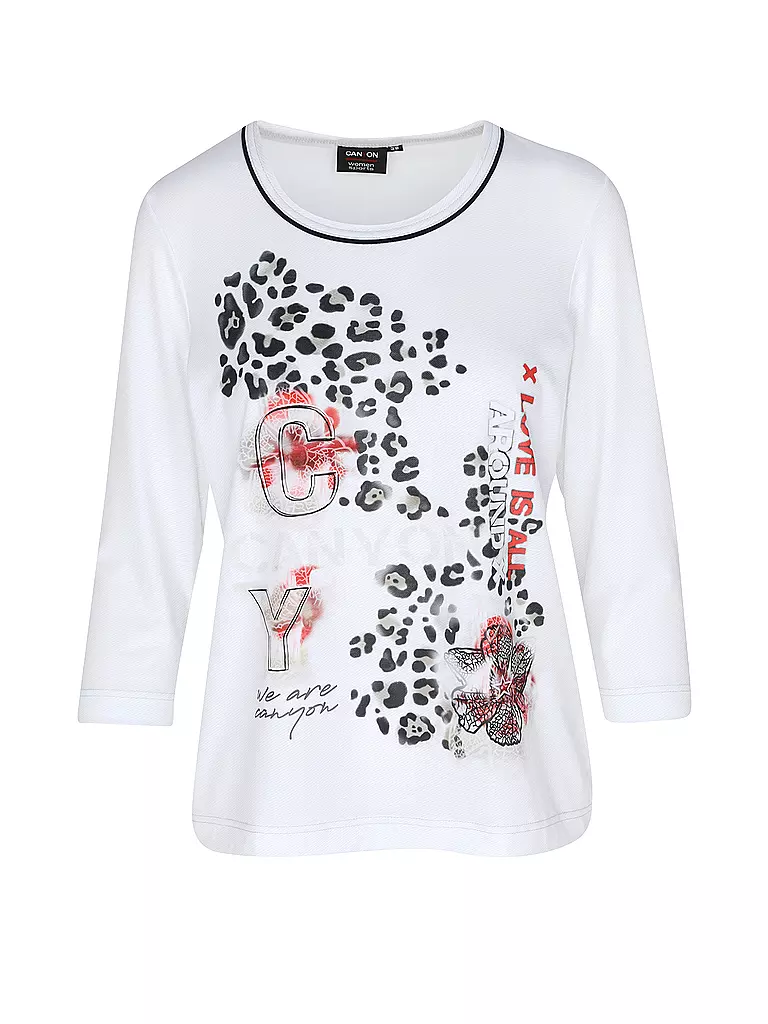 CANYON | Damen T-Shirt Leo Print | Blanco