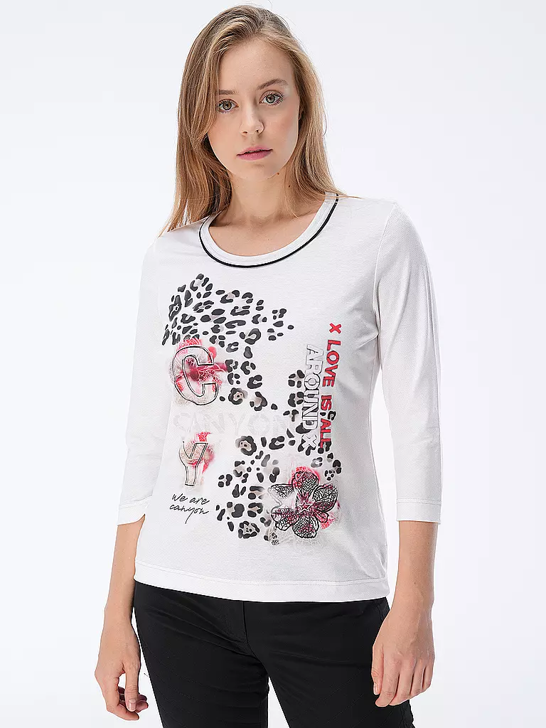 CANYON | Damen T-Shirt Leo Print | Blanco