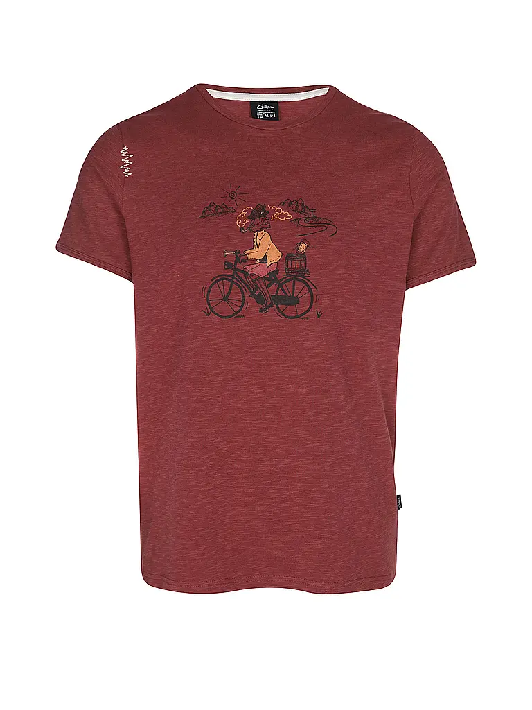 CHILLAZ | Camiseta de escalada para hombre | Rojo oscuro