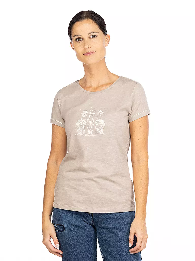 CHILLAZ | Camiseta de escalada para mujer Gandia Alpaca Gang | Marrón claro