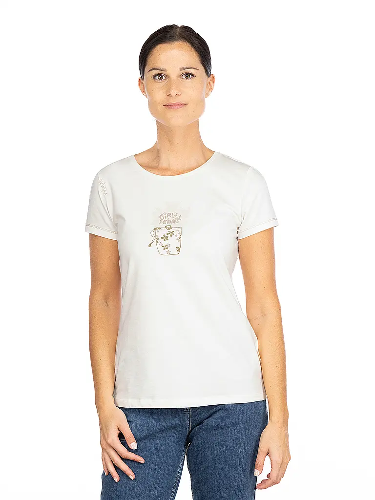 CHILLAZ | Camiseta de escalada para mujer Gandia Talk Chalk | Blanco