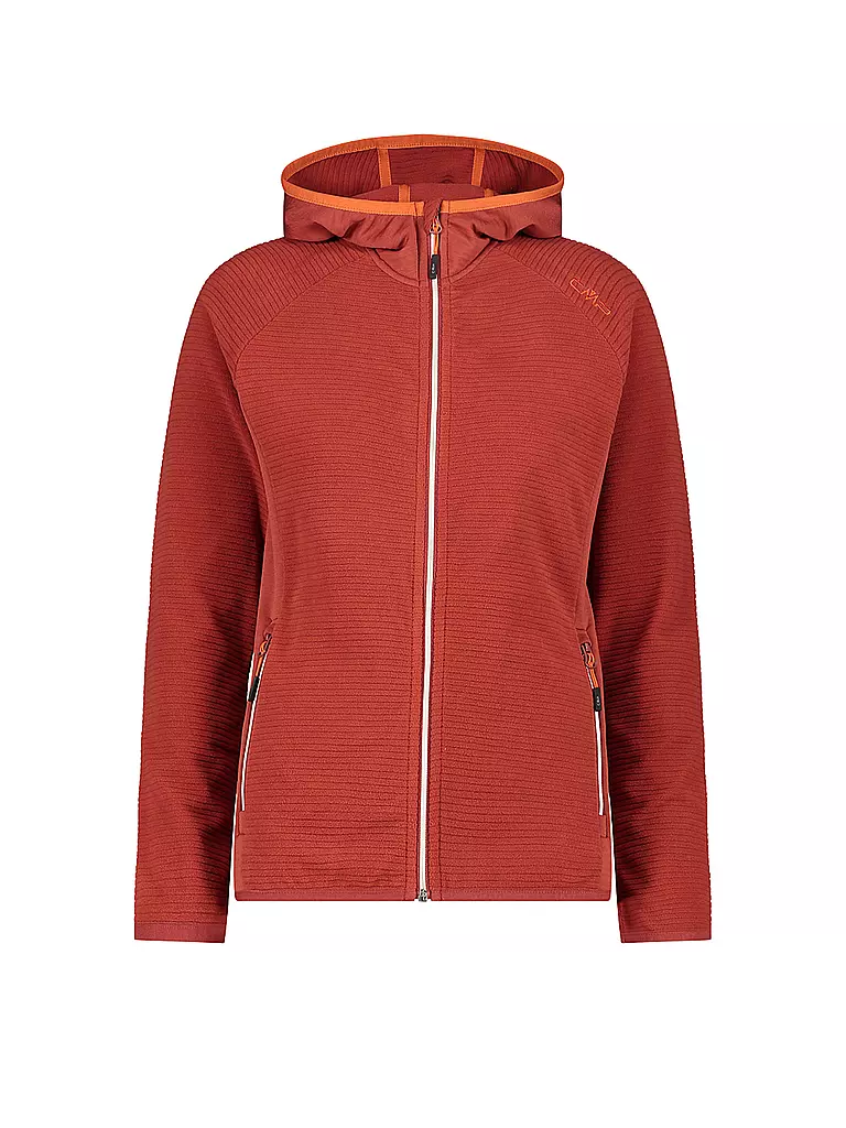 CMP | Damen Fleecejacke Stretch Hoodie | Rojo oscuro