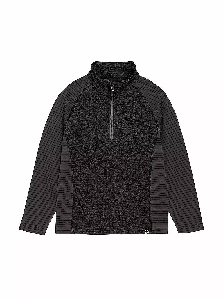 COLOR KIDS | Camiseta interior con cremallera para niños, forro polar, jersey a rayas | Negro