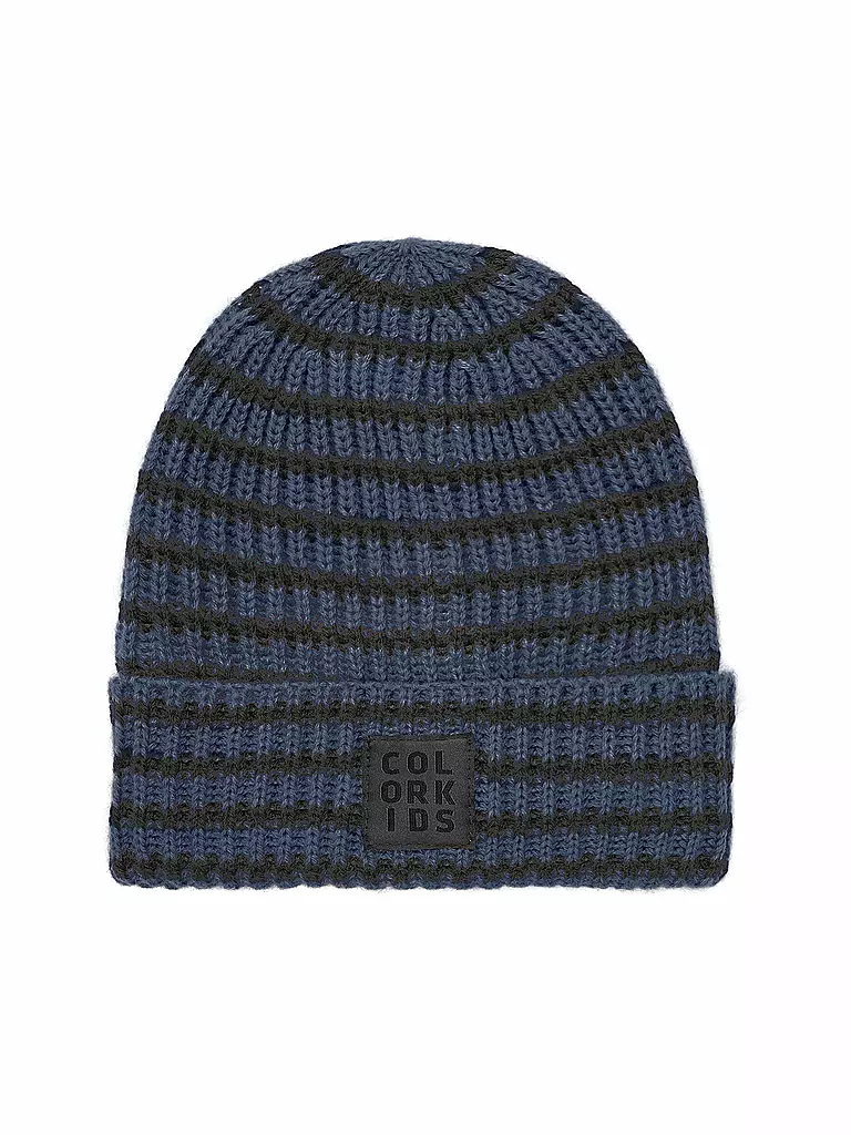 COLOR KIDS | Gorro con patrón de rayas | Azul oscuro