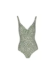 DARLING HARBOUR | Bañador de mujer con cuello en V | Oliva