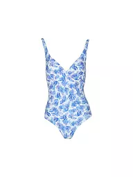 DARLING HARBOUR | Bañador de mujer con cuello en V | Azul