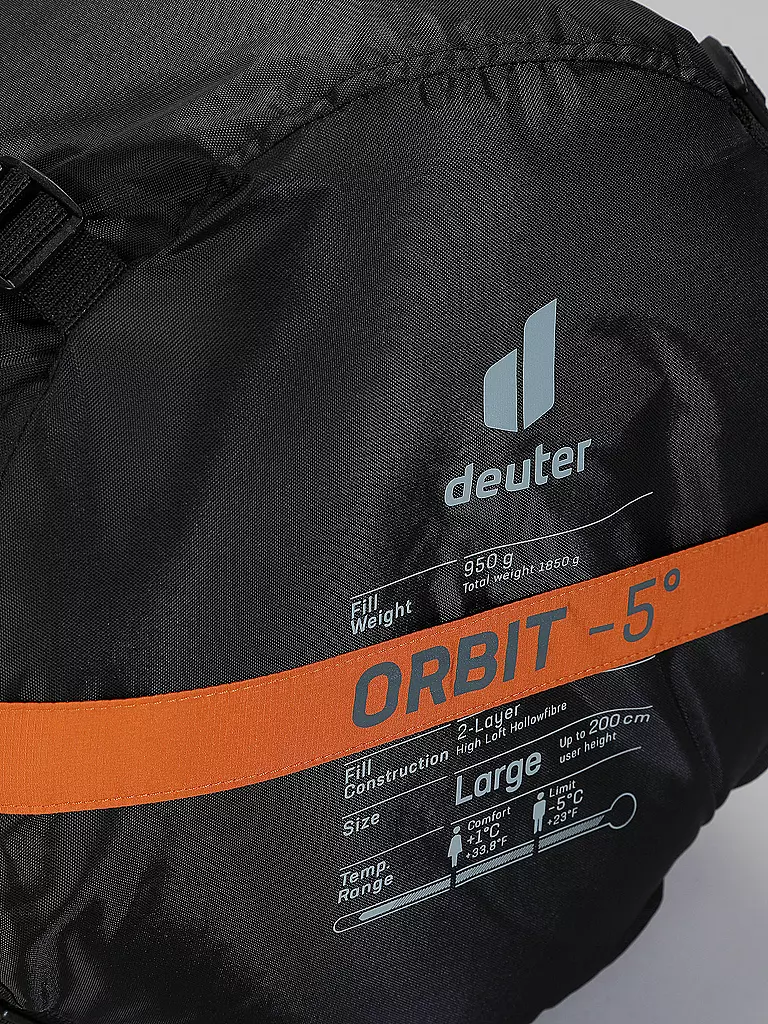 DEUTER | Saco de dormir de fibra sintética Orbit -5° L | Naranja