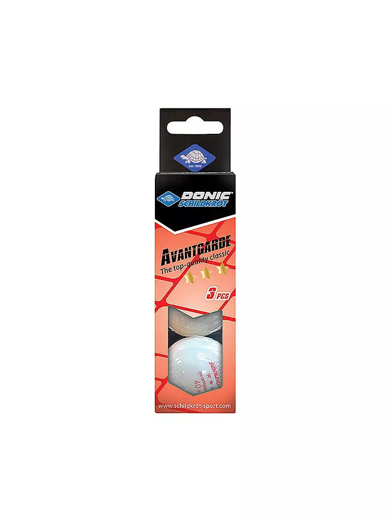 DONIC SCHILDKRÖT | Pelota de tenis de mesa 3 estrellas Avantgarde Poly 40+, 3 unidades. BLANCO | Blanco