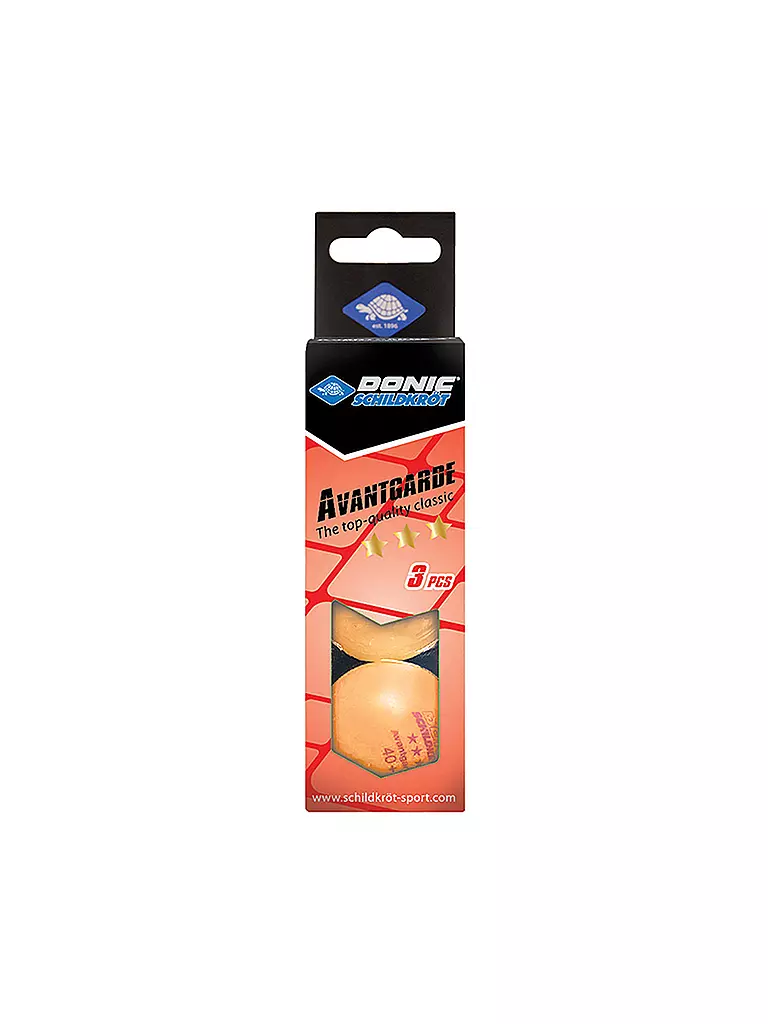 DONIC SCHILDKRÖT | Pelota de tenis de mesa 3 estrellas Avantgarde Poly 40+, 3 unidades. NARANJA | Naranja