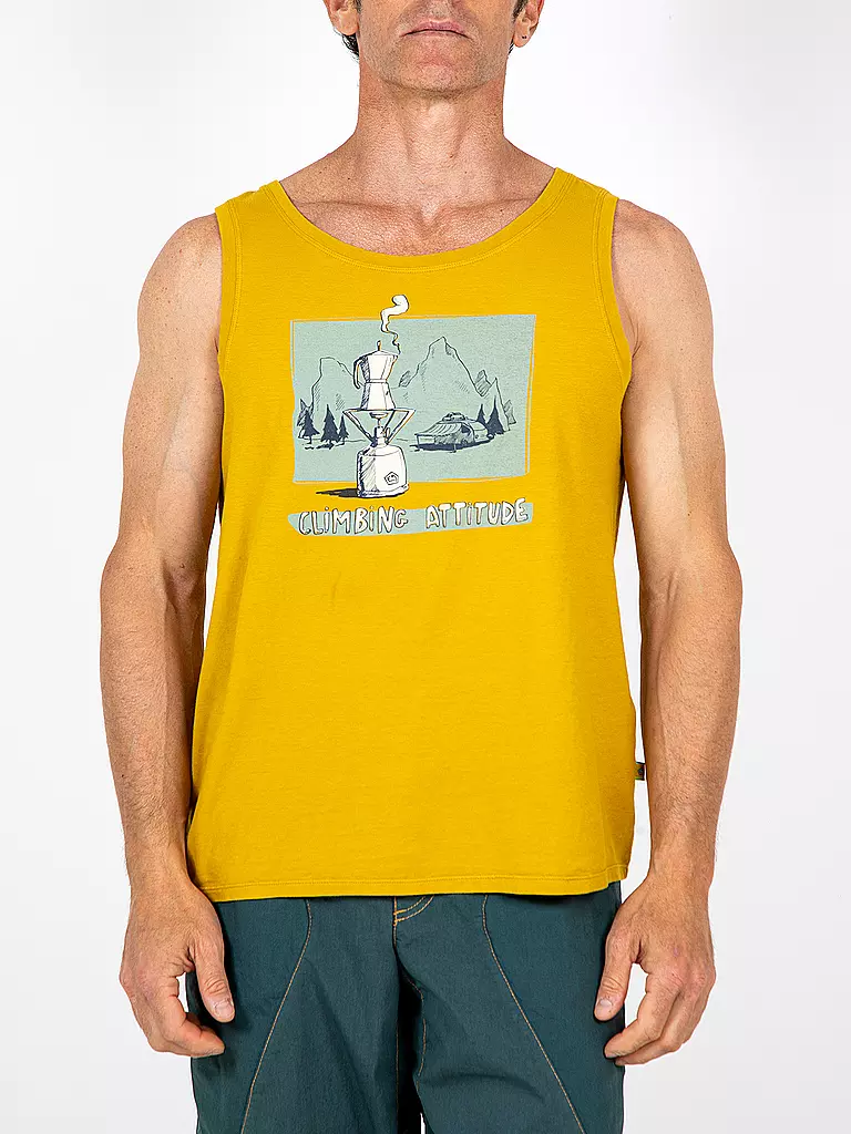 E9 | Camiseta de escalada Caffee para hombre | Mostaza